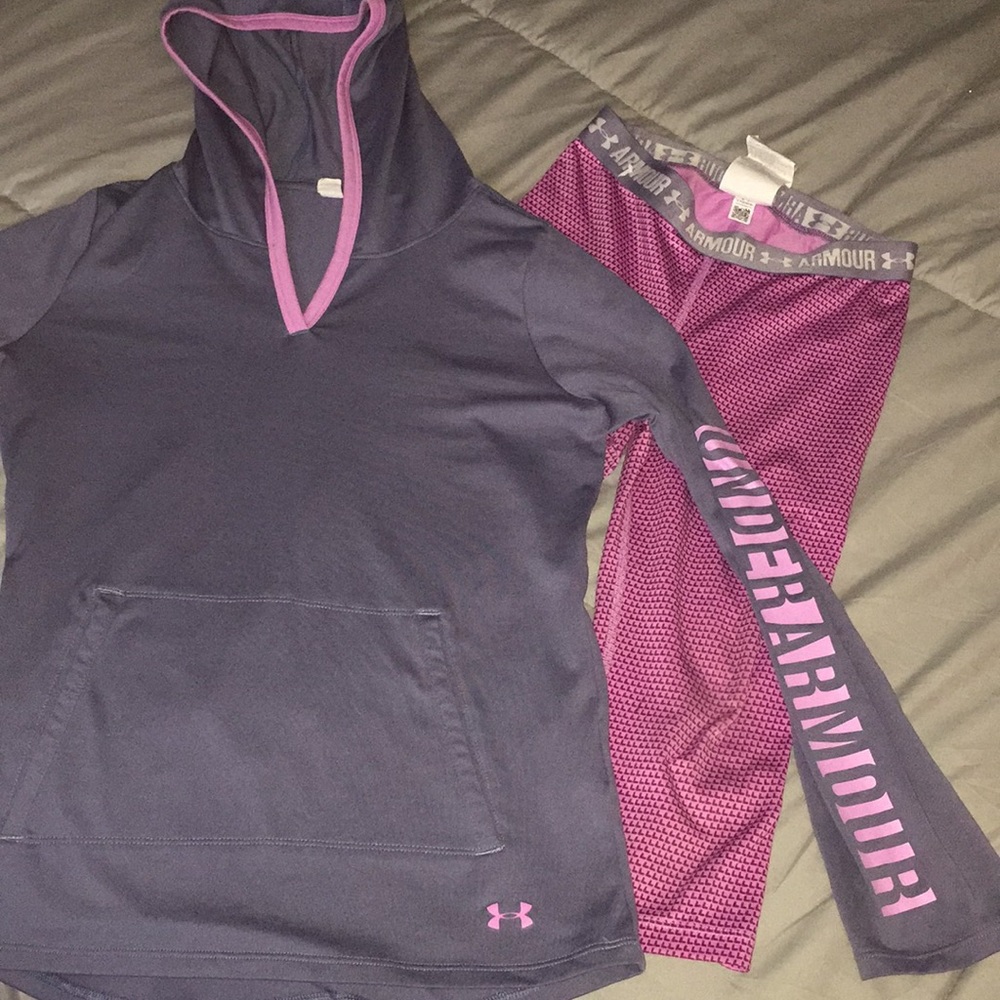 Under Armour capris and hoodie
